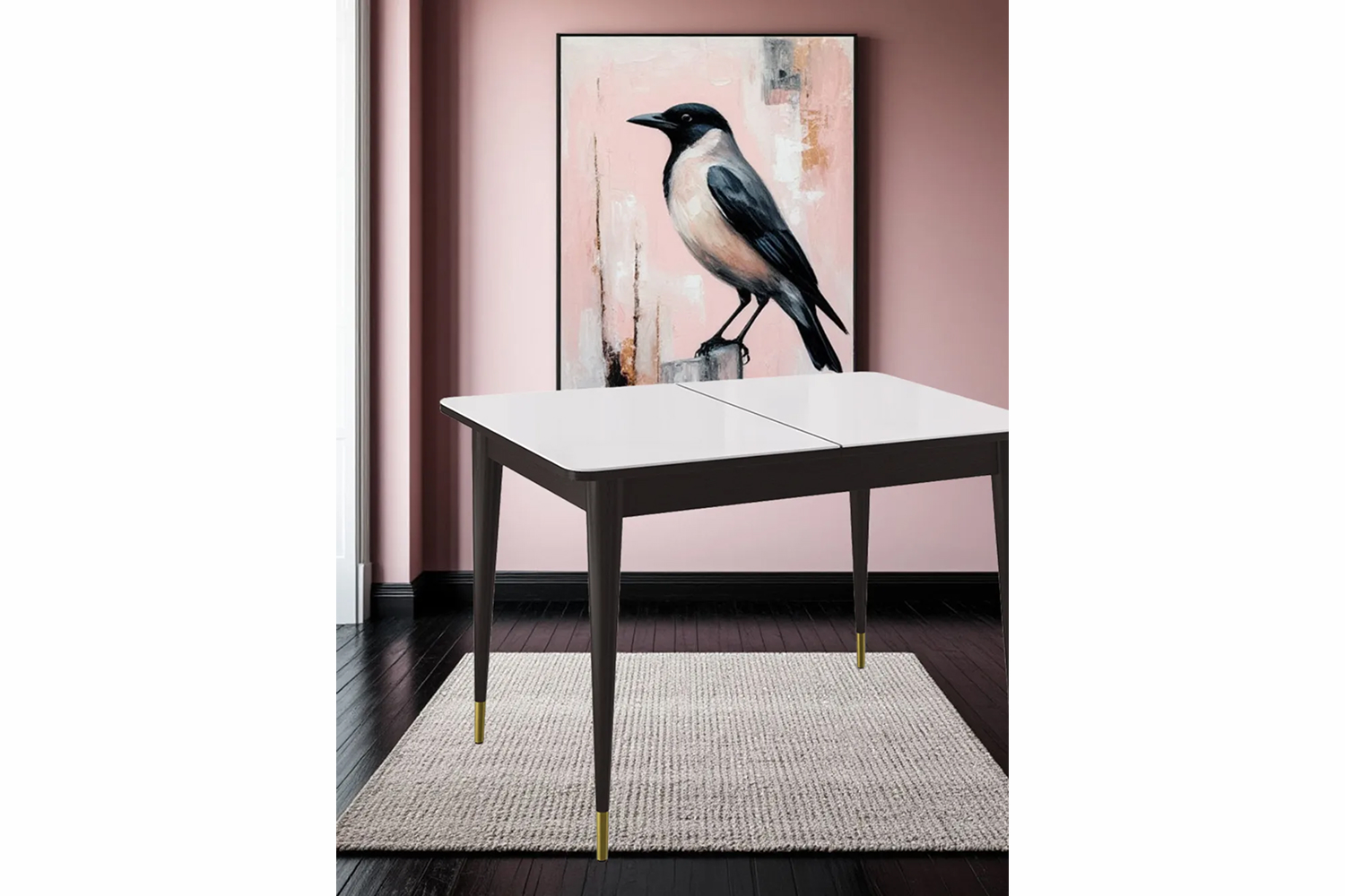 Обеденные столы - изображение №6 "Стол обеденный Мане К1100 опоры венге(зол)/столешница белый глянец"  на www.Angstrem-mebel.ru